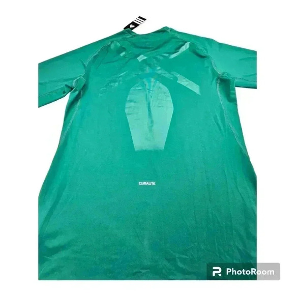 Adidas Techfit Cut& Sew Climalite#3846 Forest Green short-sleeved shirt 2XL NWT - Picture 3 of 8